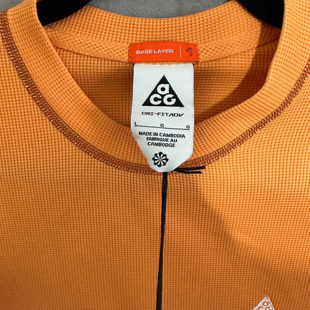 Nike ACG Dri-FIT ADV UV Base Layer Orange Slim Fit Shirt HV0581-833 Womens L - Picture 2 of 9